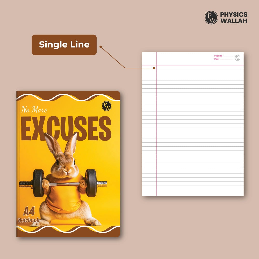 400 Pages A4 Notebook | Sinacgle line | Ruled Notebook for School, College & Office Use | Smooth Paper | Durable Cover