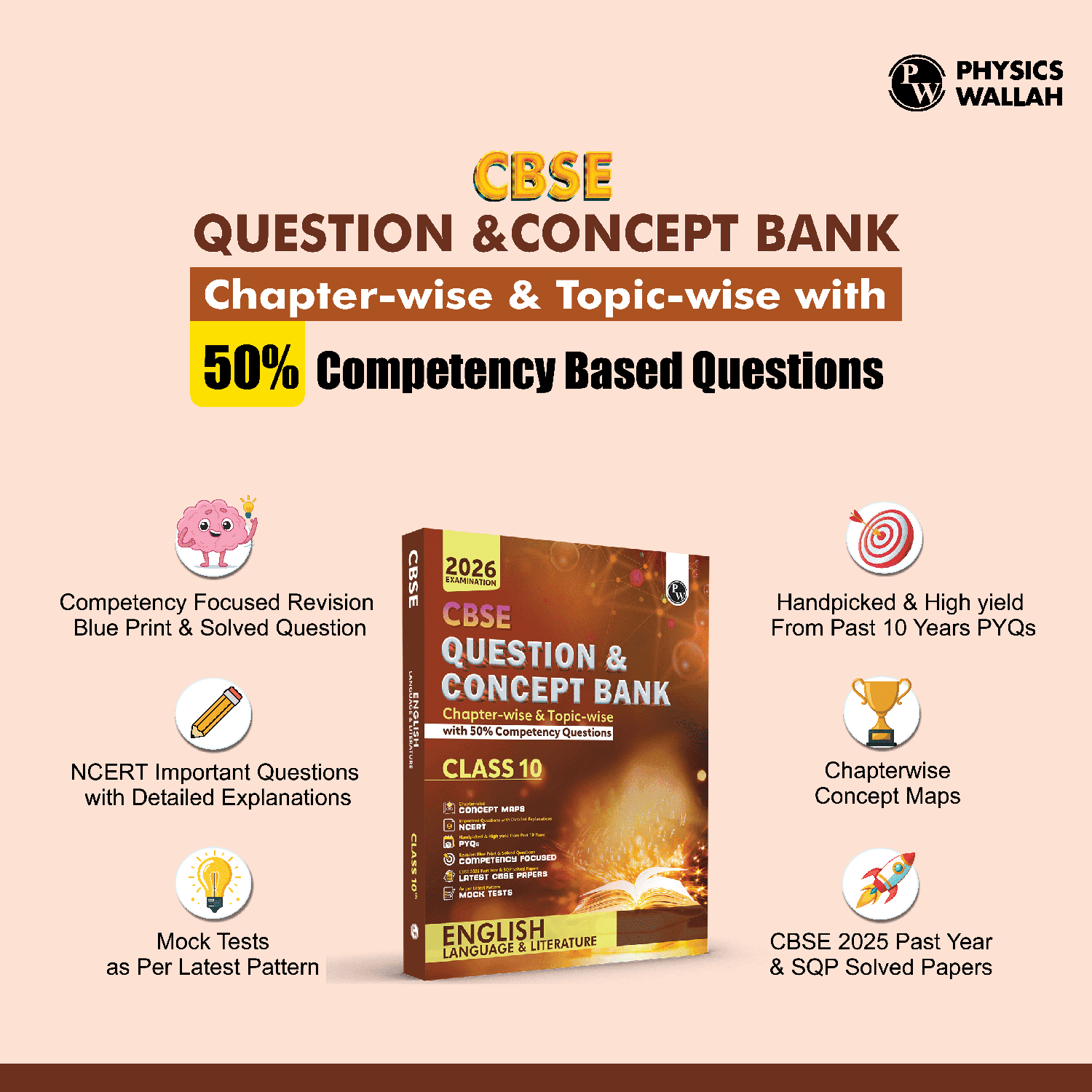 CBSE Question & Concept Bank (QCB) Class 10 English Language & Literature Chapter-wise and Topic-wise Solved Questions For 2026 Exams with 50% Competency Based Question