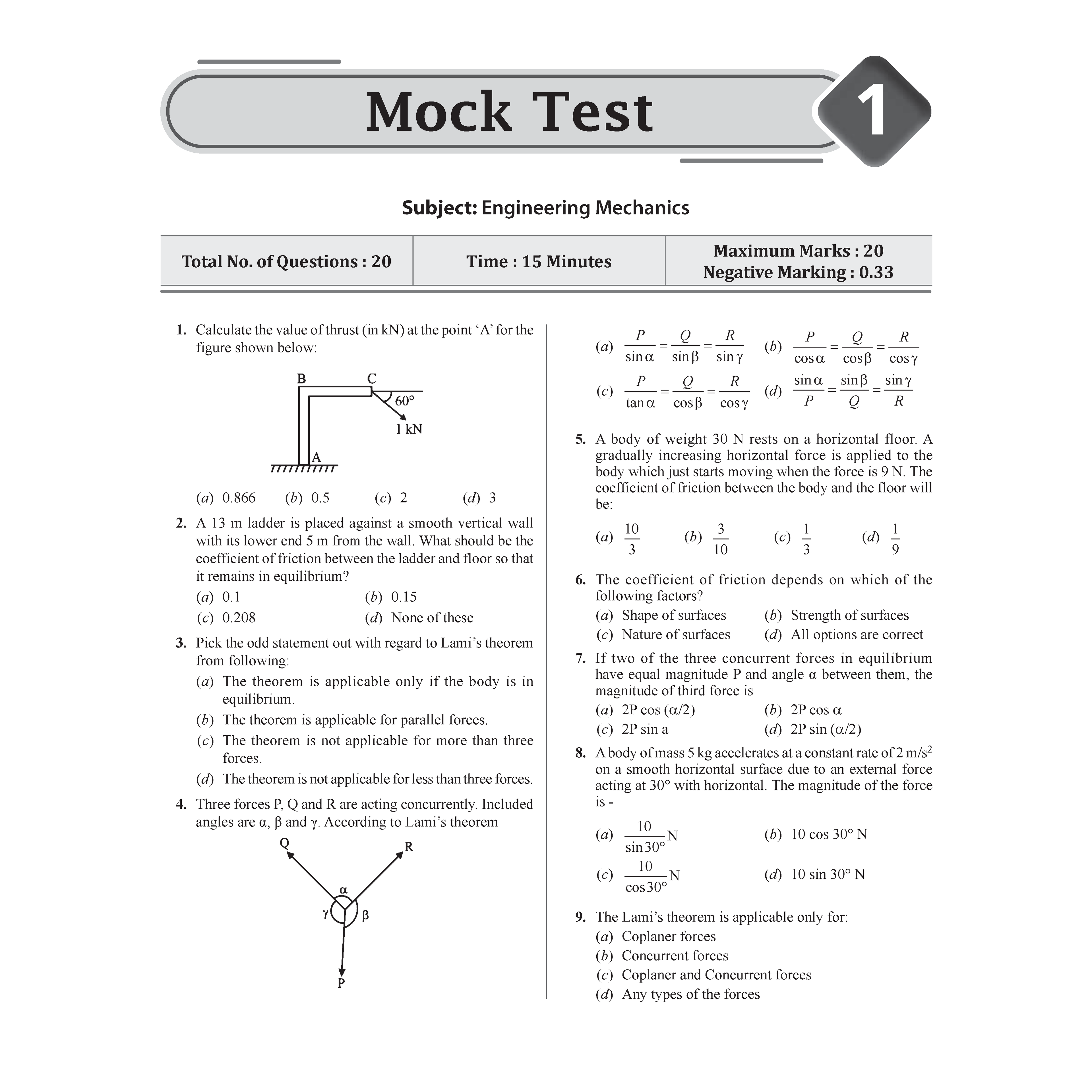 SSC JE Mechanical Engineering (Paper I) 18+ Mock Tests & Full Length Tests for Each Subject | 2000+ Practice Questions with Detailed Explanation