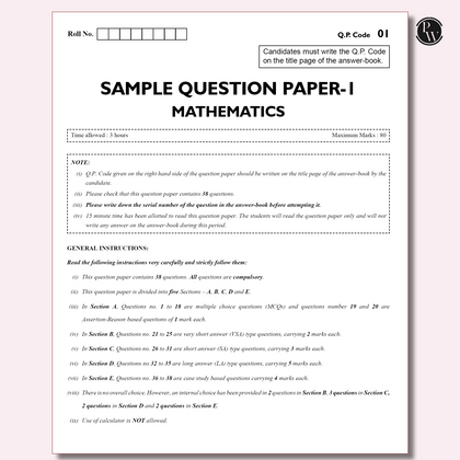 Cbse Sample Paper 12th 2025