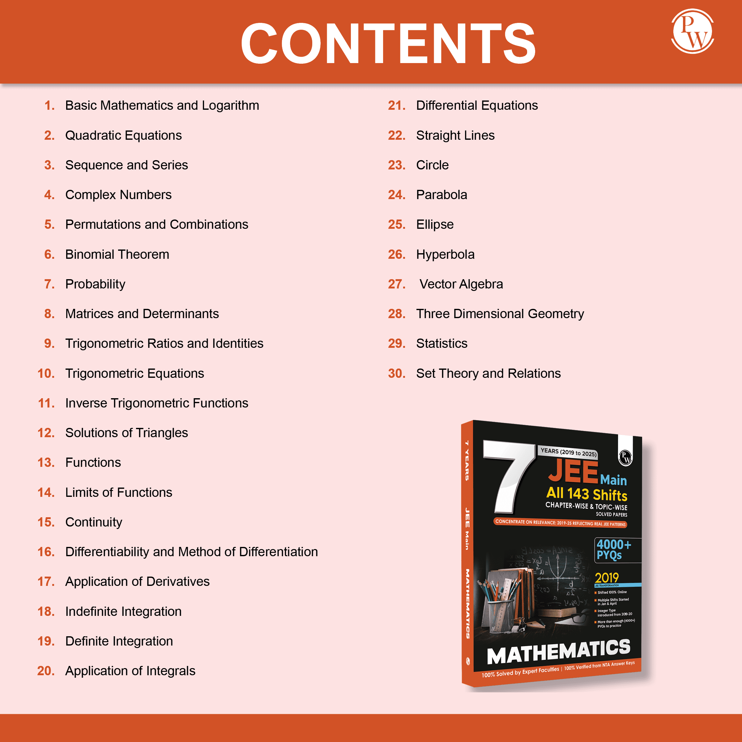 JEE Main 7 Years (2019 - 2025) Mathematics All 144 Shifts Online Previous Years Solved Papers Chapterwise and Topicwise PYQs For JEE Main 2026 Exams | Concentrate on Relevance