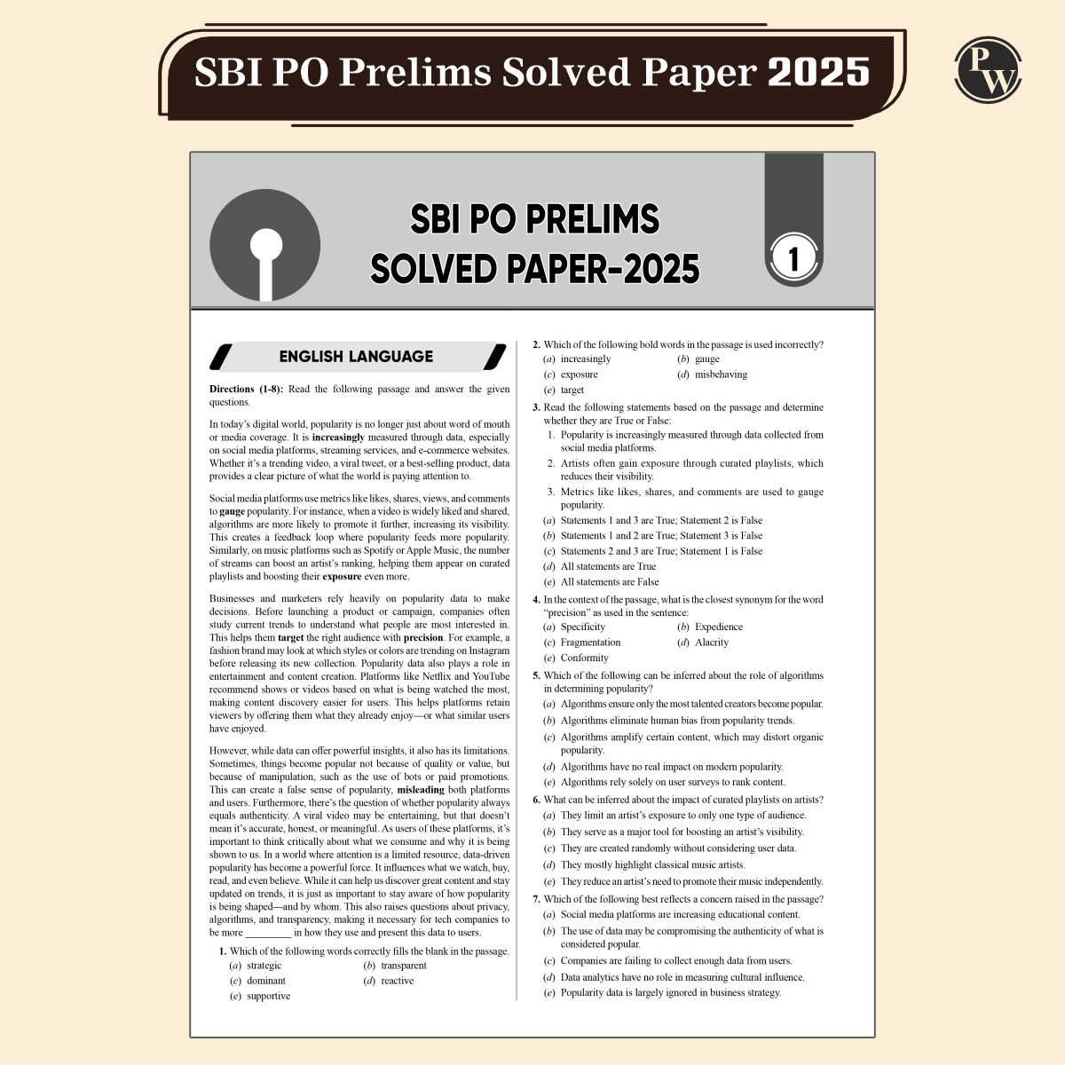 22 SBI PO Prelims & Mains Previous Year Solved Papers (Till May 2025) with 5 Online Mock Tests For 2025-26 Exam | PYQ | Fully Solved | English Edition