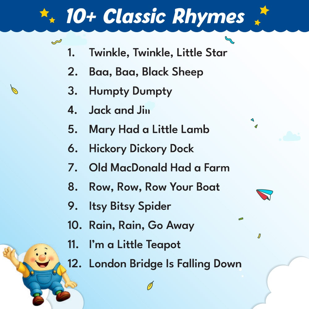 Nursery Rhymes Board Book For Kids – Colorful Illustrated Rhymes For Toddlers & Preschoolers, Fun Read-Aloud Book, Early Learning, First Words, Songs & Stories For Babies