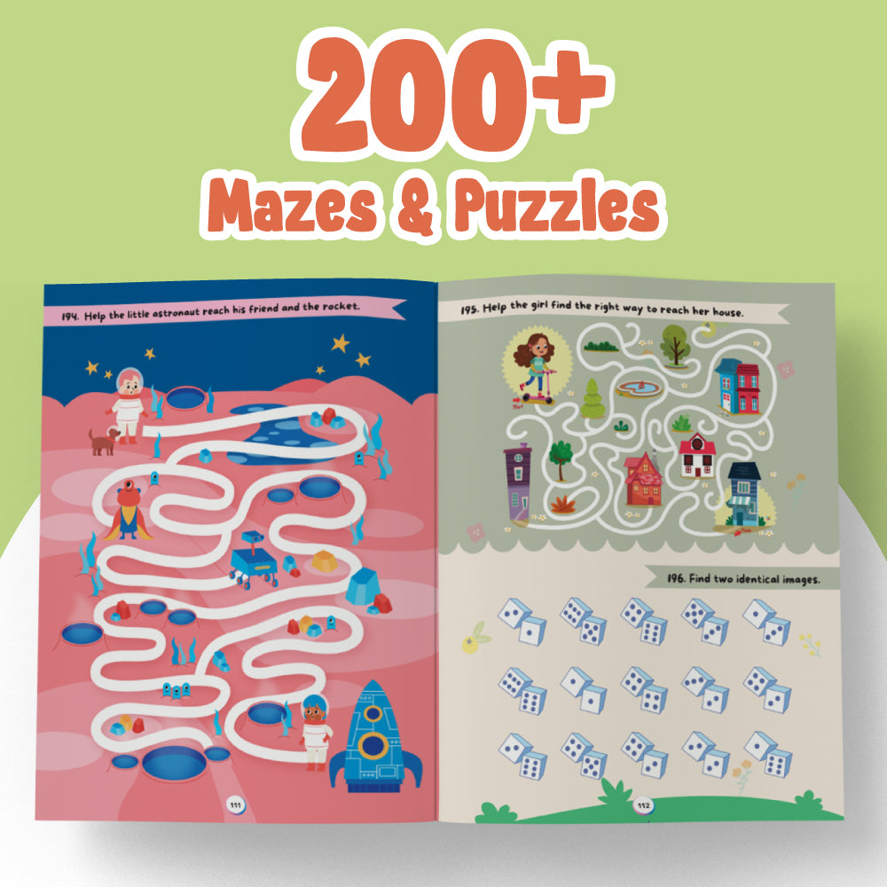 200+ Mazes & Puzzles Activity Book