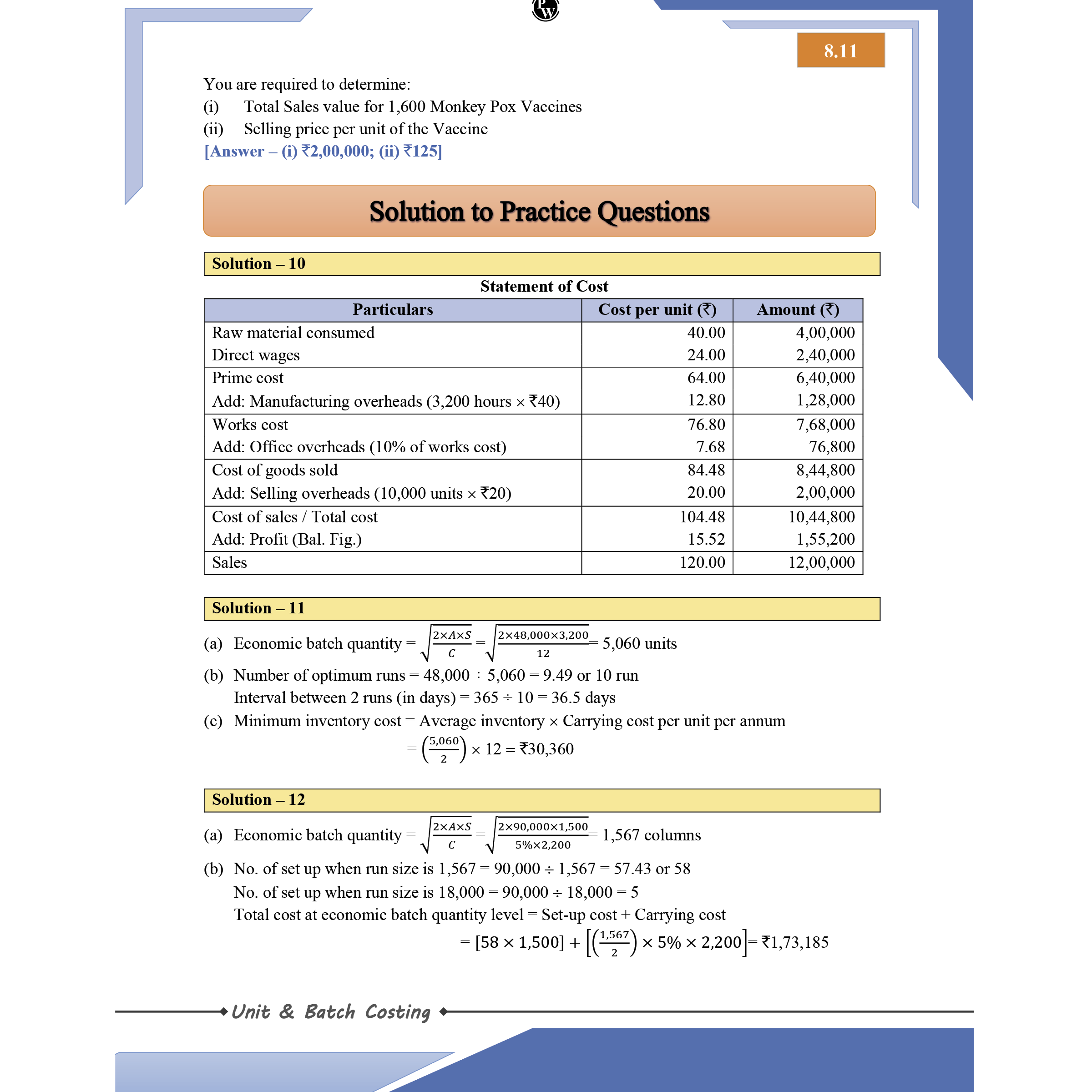 CA Intermediate Group 2 Cost and Management Accounting By CA Sunil Keswani | Covering Theory, Exercise and Previous Years Questions & Solutions | Latest Syllabus For May 2026 Exams