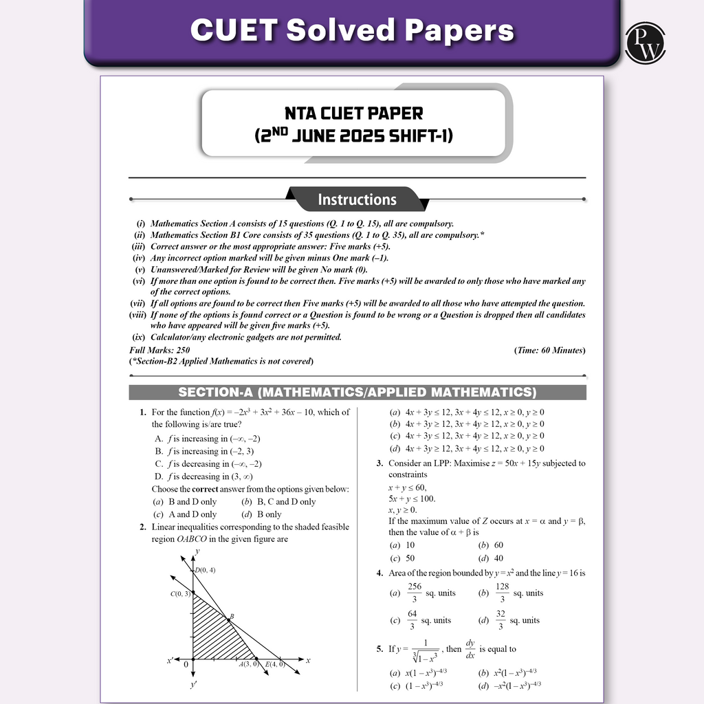 CUET (UG) Mathematics Chapterwise & Topicwise Question Bank for 2026 Exam | Theory & Exercise with Past Year Questions (2025-2022) PYQ and Mock Tests