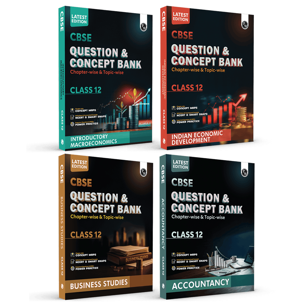 CBSE Question & Concept Bank (QCB) Class 12 Accountancy, Business Studies, Macroeconomics & Indian Economic Development Combo of 4 Books Chapter-wise and Topic-wise Solved Questions