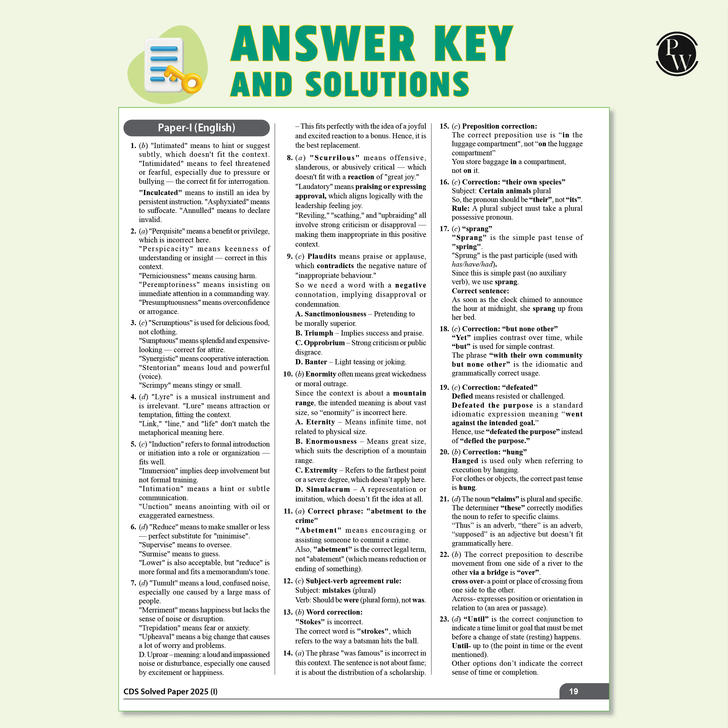 CDS Combined Defence Services 10 Previous Year Solved Papers (2025 - 2020) & 10 Mock Tests with 15 OMR Sheets (English, General Knowledge and Mathematics) For CDS Exam 2025-2026