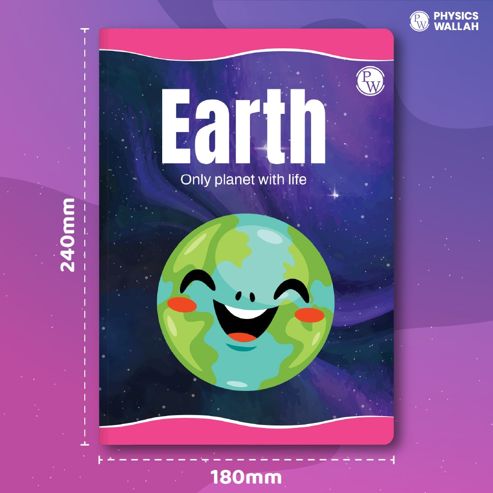 172 Pages Children Notebook |4 line with Gap English Interleaf- Earth