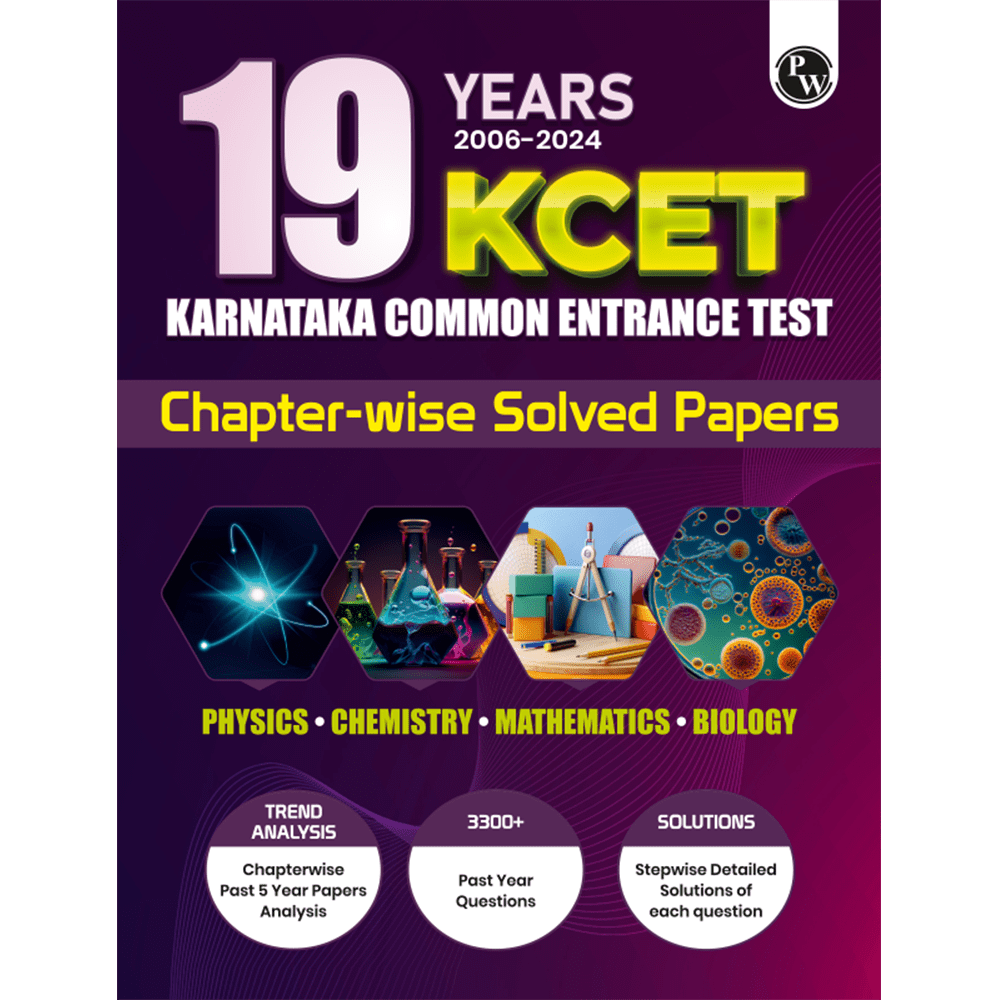 19 Years Karnataka CET Chapterwise Solved Papers (2006 - 2024) | Physics, Chemistry, Mathematics and Biology | KCET PYQ Book For Engineering Exam 2025