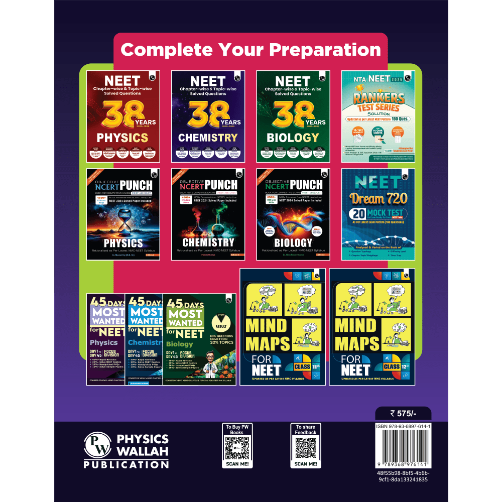 NEET 13 Years PYQs (2025-2013) Chapterwise & Topicwise Solved Papers | Past Year Questions with Detailed Solutions | Extra PYQs of Re-NEET & New Essentials