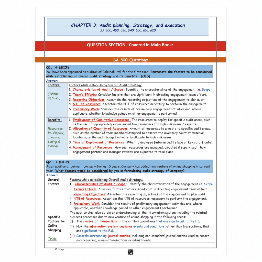 CA Final Advanced Auditing, Assurance and Professional Ethics Question Bank (Inc. Additional Topics) By CA Hemant Somani | Applicable For November 2025 & Onwards
