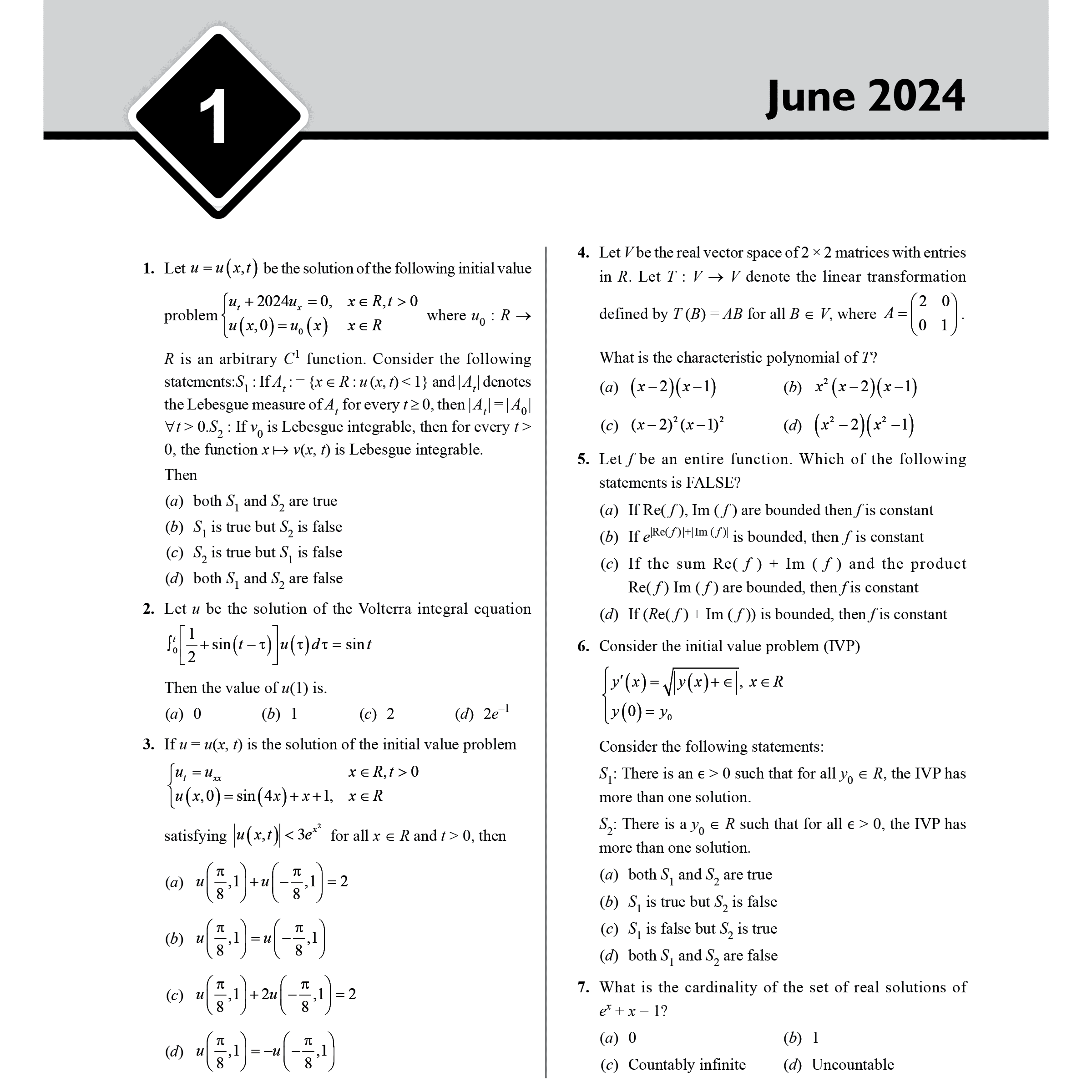 CSIR - NET Recap Mathematical Sciences Chapterwise and Yearwise Previous Years Solved Papers (PYQ) Latest 2015 June 24 Exam Questions Covered l IIT-JAM, GATE, TIFR, NBHM Exams