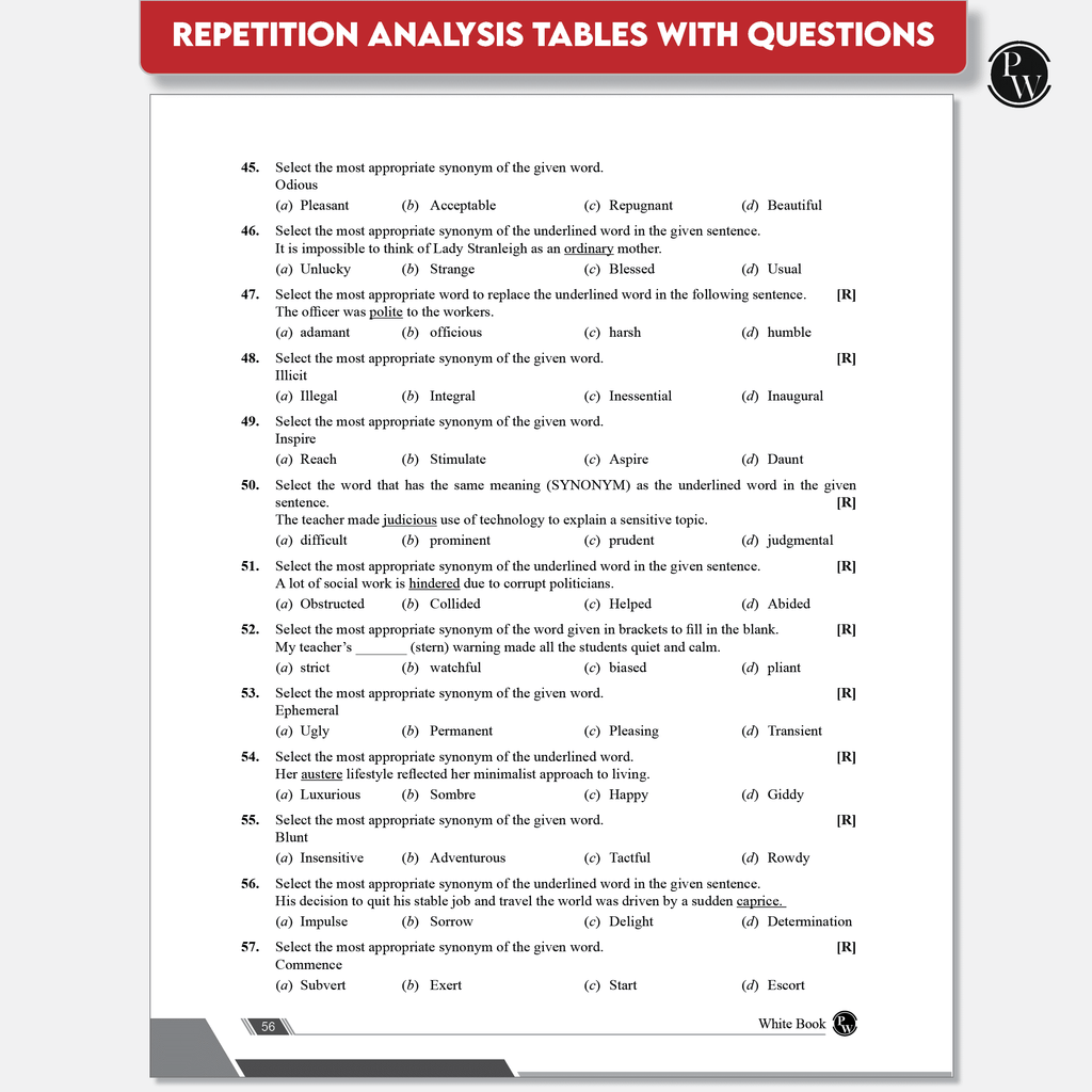 White Book of English Vocabulary June 2025 Edition By Bhragu Sir For SSC CGL, CHSL, MTS, CPO, GD, Banking, Defence, Teaching & Other Competitive Exams (Bilingual)