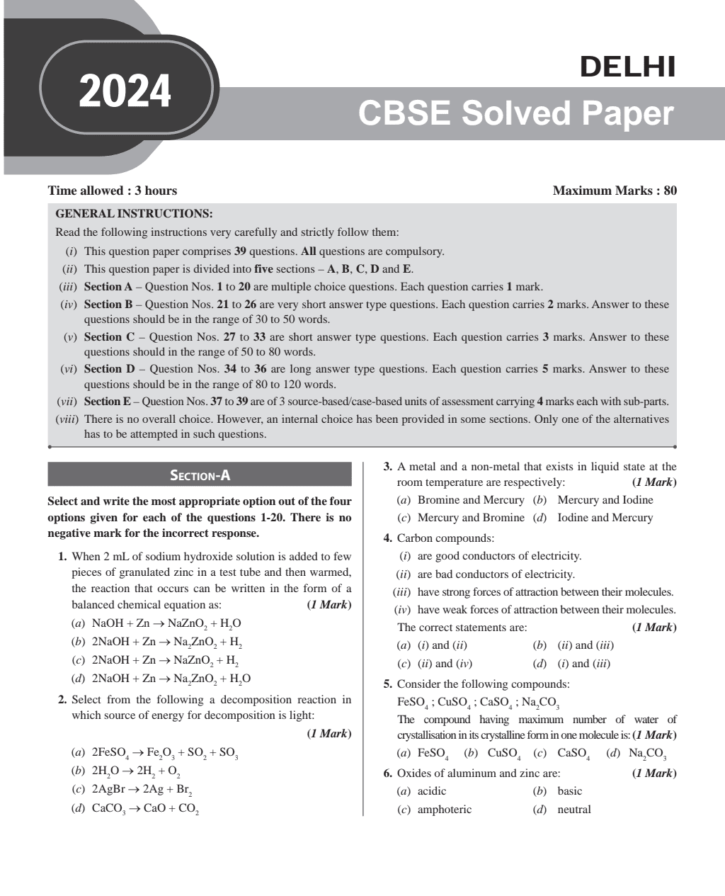 CBSE Class 10th PYQs - Past 10 Years' Solved Papers (2024-2025) - Delhi & Outside Delhi Science, Mathematics (Standard), Social Science, English Language & Literature with CBSE step-wise marking