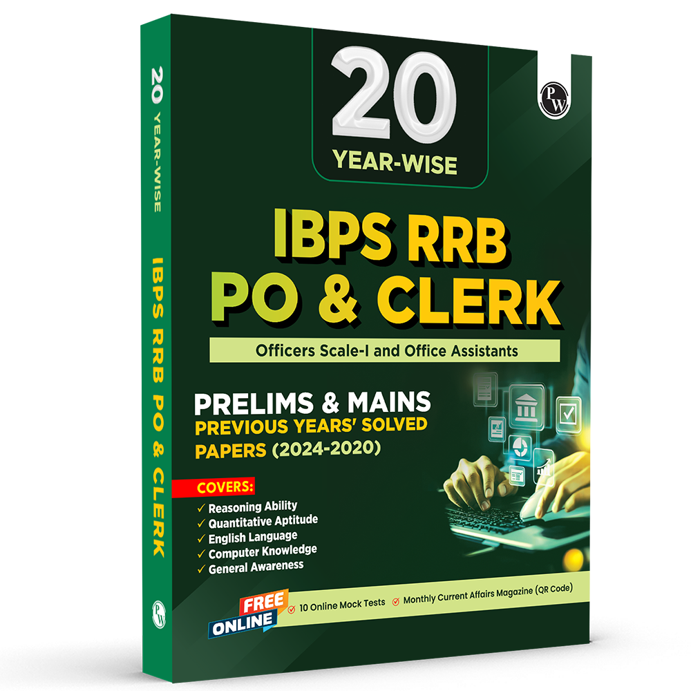 20 Yearwise IBPS RRB PO & Clerk Prelims & Mains Previous Years’ Solved Papers PYQ (2024-2020) For Exams 2025-26 | Officers Scale-l & Office Assistants | 10 Online Mock Tests