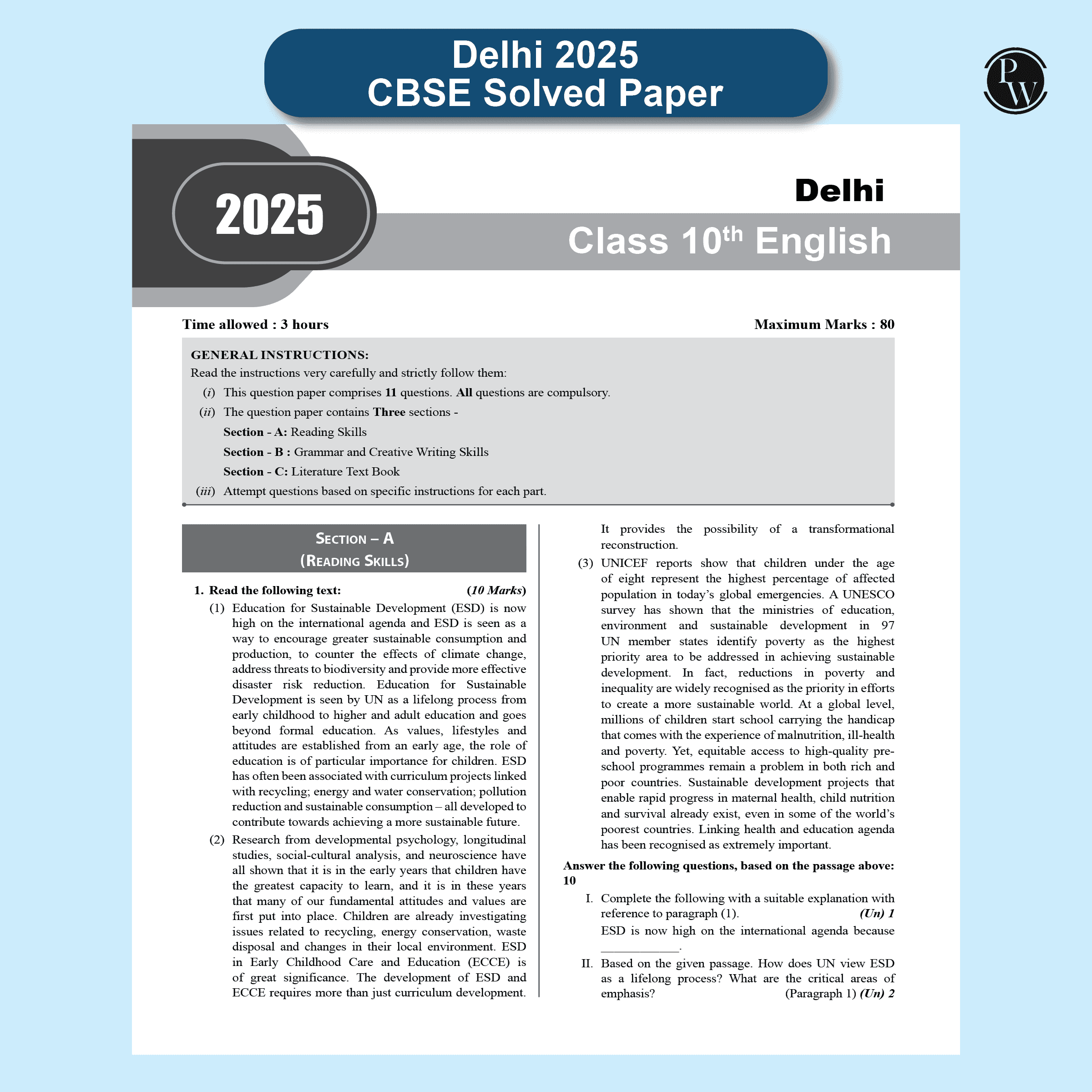 CBSE Class 10 PYQs - Past 10 Years Solved Papers For 2025-2026 Exams | Delhi & Outside Delhi Science, Mathematics, Social Science, English | NCERT Reference with Steps Marking