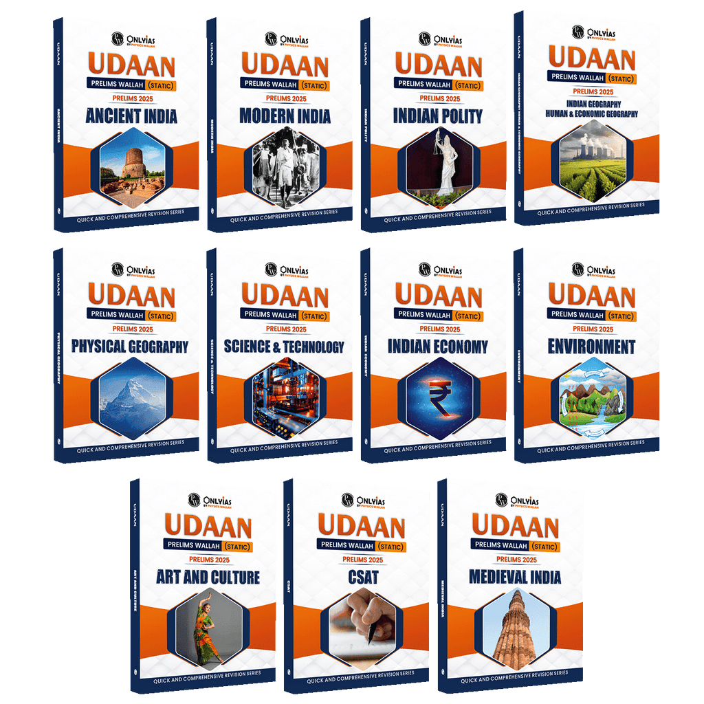 UDAAN (Prelims Wallah Static) Combo Set of 11 Books For 2025 Exams | Quick and Comprehensive Revision Series