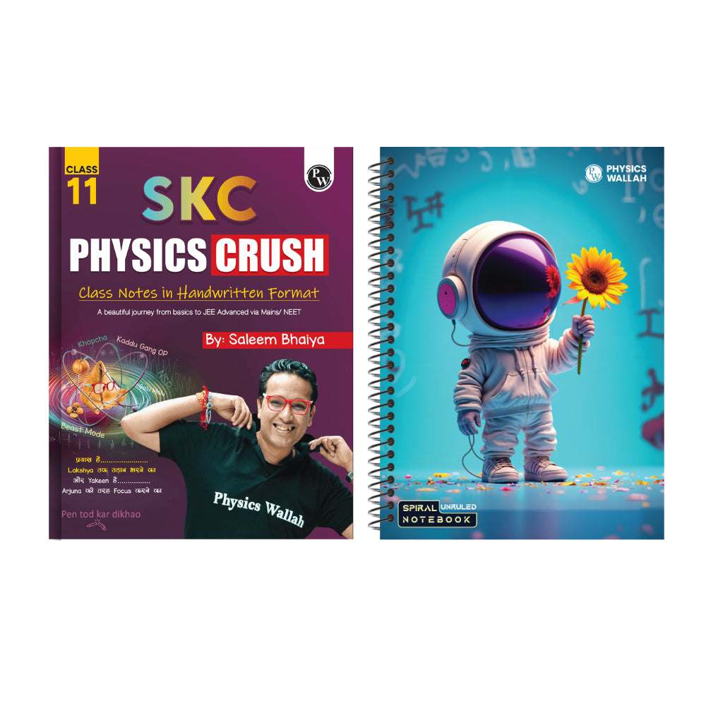 SKC Physics Crush Class 11 Handwritten Format Notes By Saleem Sir For JEE and NEET Exams | A Beautiful Journey From Basic to JEE Advanced via JEE/ NEET + + 300 page unruled practice notebook