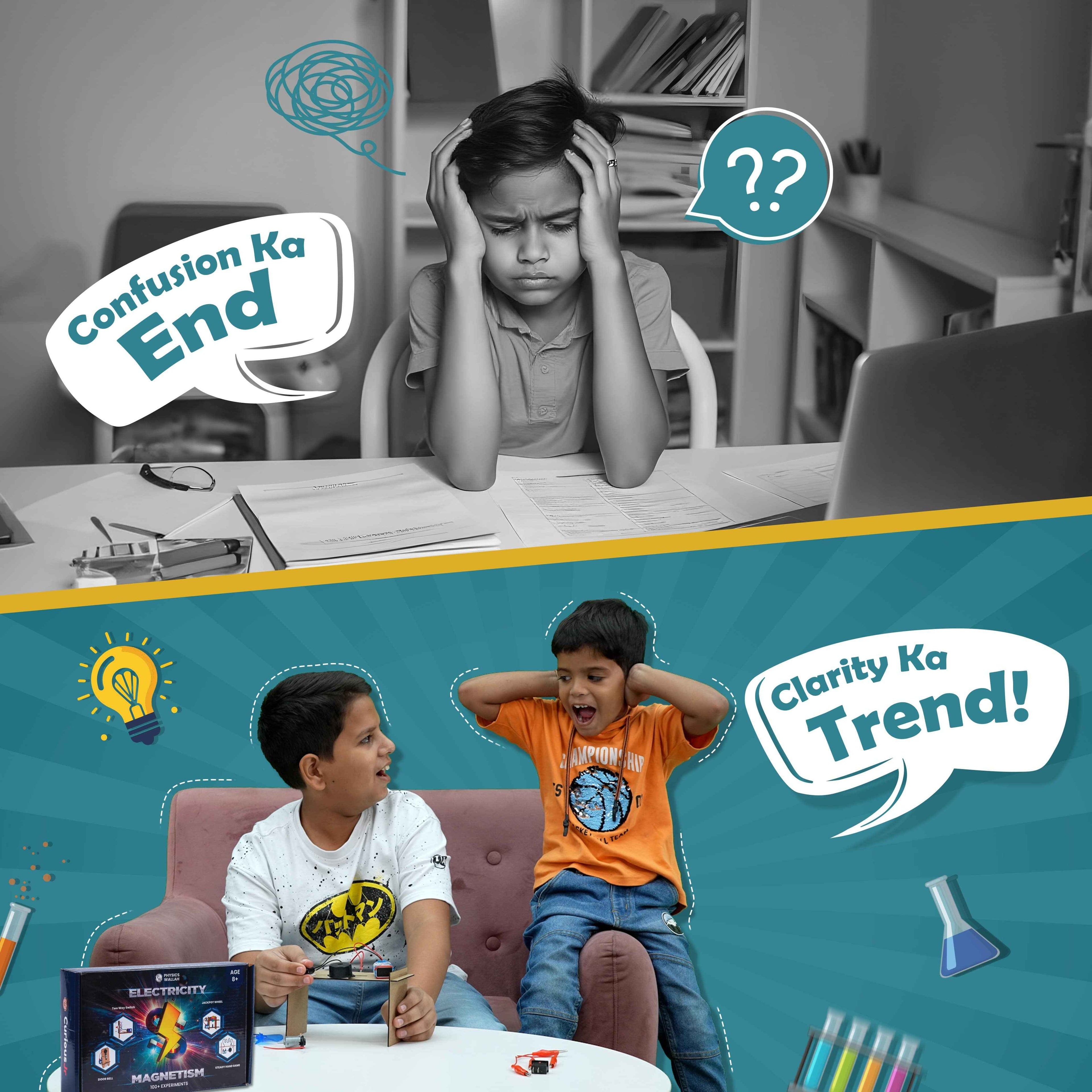 Curious Jr. Electricity & Magnetism Science Project Kit for Boys & Girls Age 8, 9, 10, 11, 12, 13, 14 Years| STEM Learning | Educational Toy and Experiment Kit