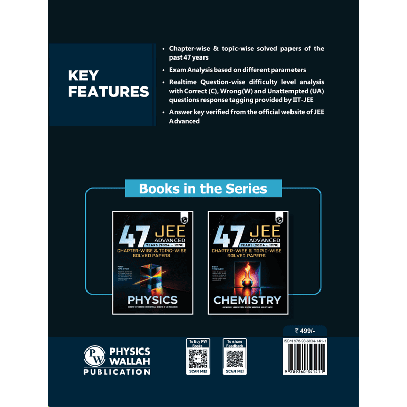 47 Years Mathematics Chapterwise and Topicwise Solved Papers PYQ of JEE Advanced 1978 to 2024
