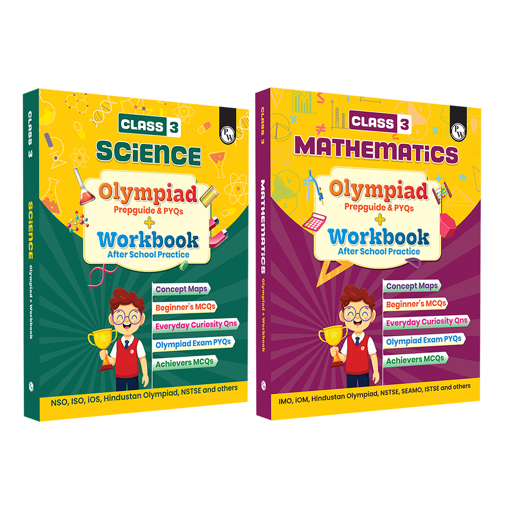 Olympiad Plus Workbook For Class 3 Science and Mathematics Prepguide & PYQs Combo Set of 2 Books | NSO, ISO, iOS, Hindustan Olympiad, NSTSE, IMO, iOM, SEAMO, ISTSE and Others