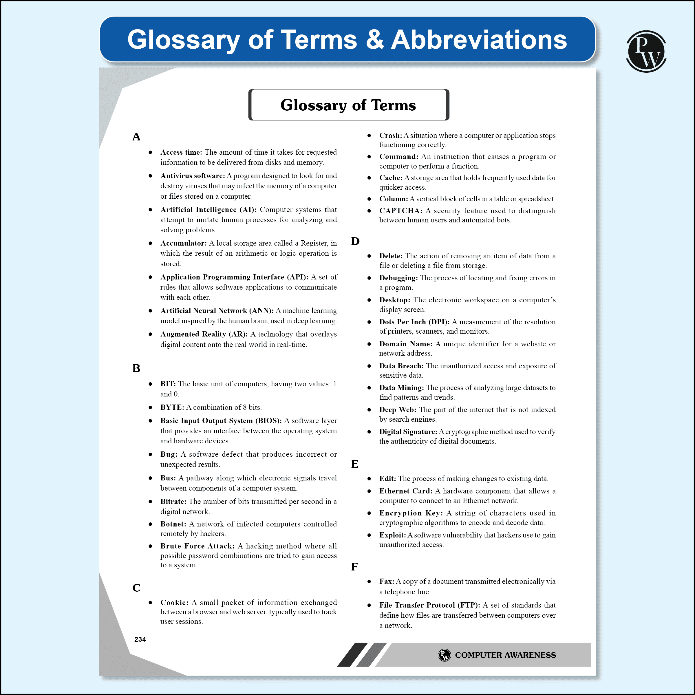 Computer Awareness (Theory and 2000+ PYQs & Practice Ques) For Banking, RRB PO, RRB Assistant, RBI Assistant, SSC CGL Tier 2, CHSL Tier 2, Railway, Delhi Police Exams 2025-2026