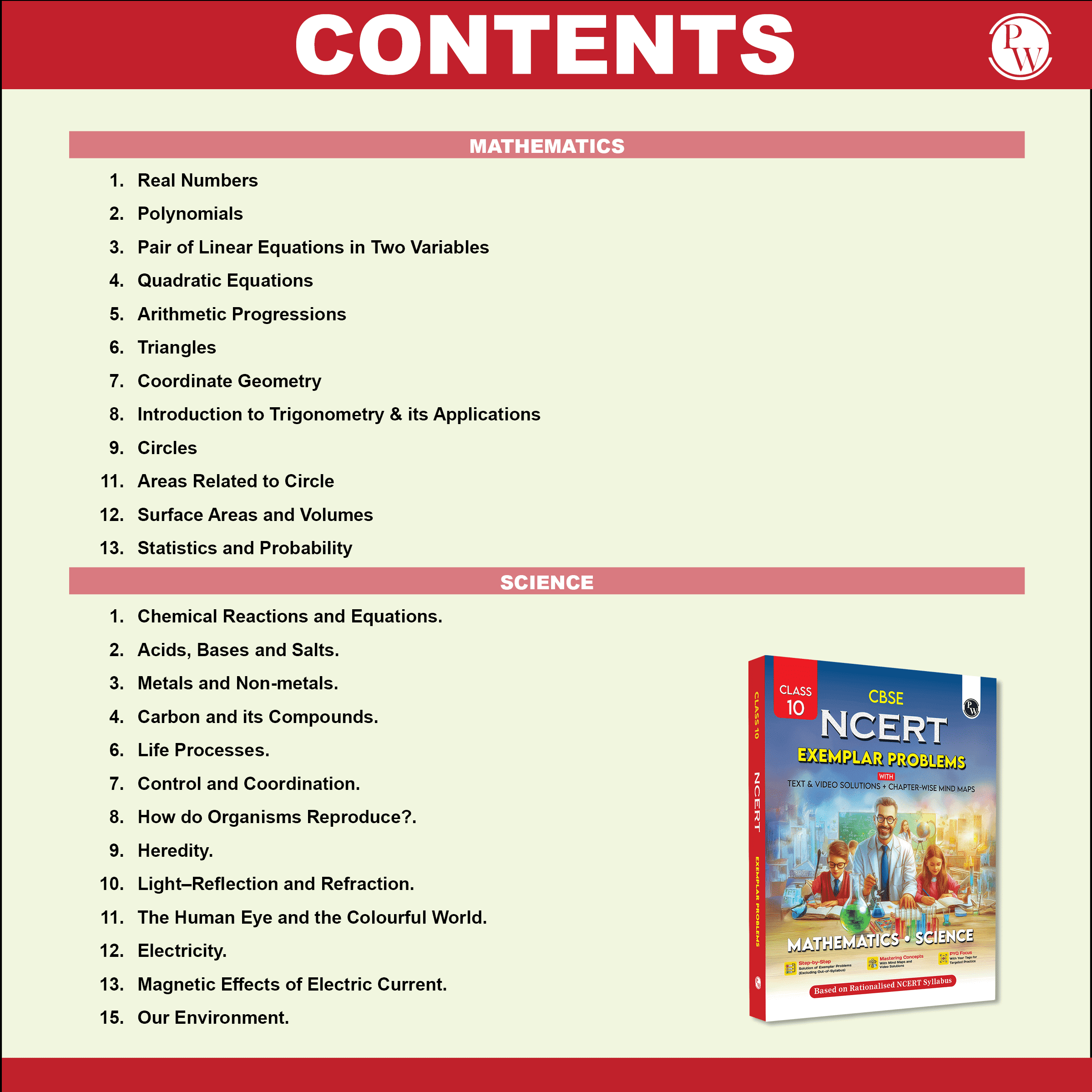 CBSE Class 10 NCERT Exemplar Problems Mathematics and Science with Text & Video Solutions | Chapterwise Mind Maps | PYQ Tagging | Rationalised NCERT Syllabus