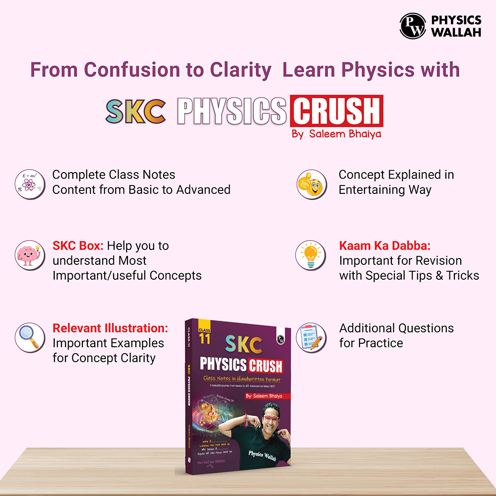 SKC Physics Crush Class 11 Handwritten Format Notes By Saleem Sir For JEE and NEET Exams | A Beautiful Journey From Basic to JEE Advanced via JEE/ NEET + + 300 page unruled practice notebook