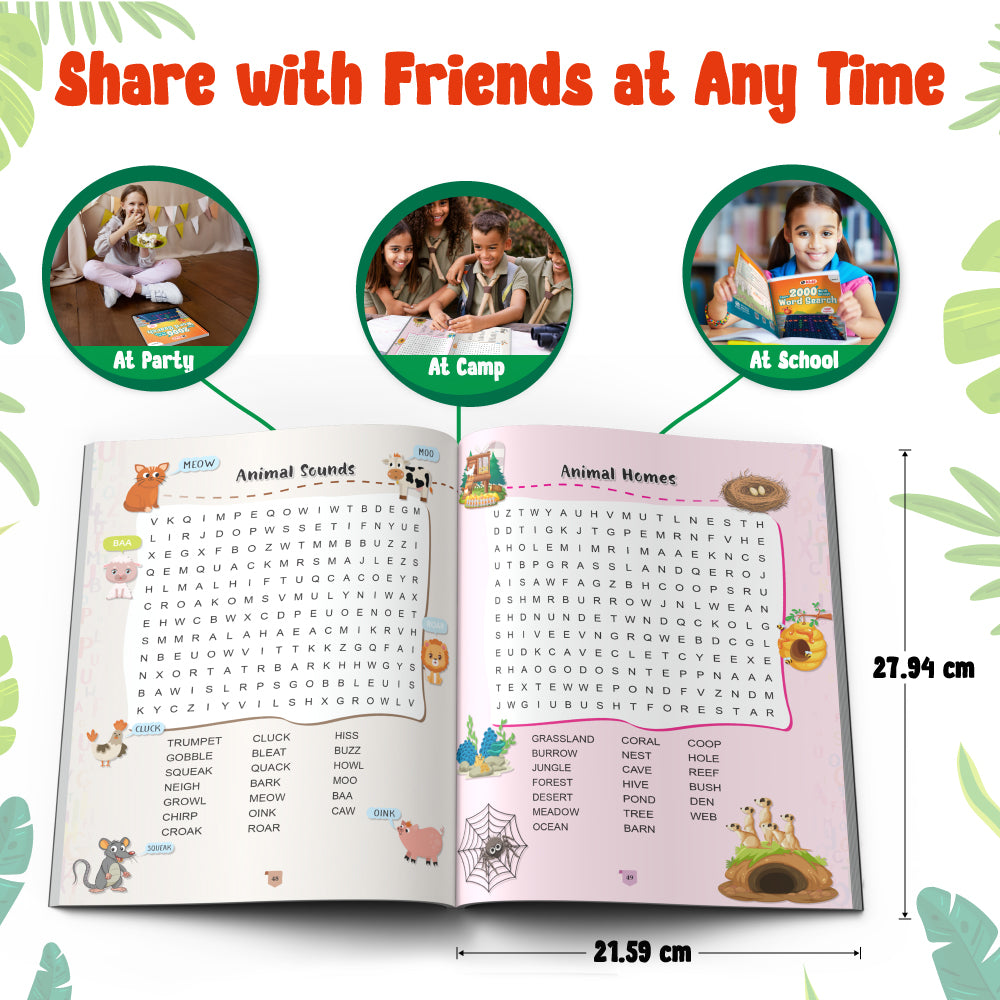 2000+ Word Search & Crossword Activity Book for Kids | Vocabulary & Spelling