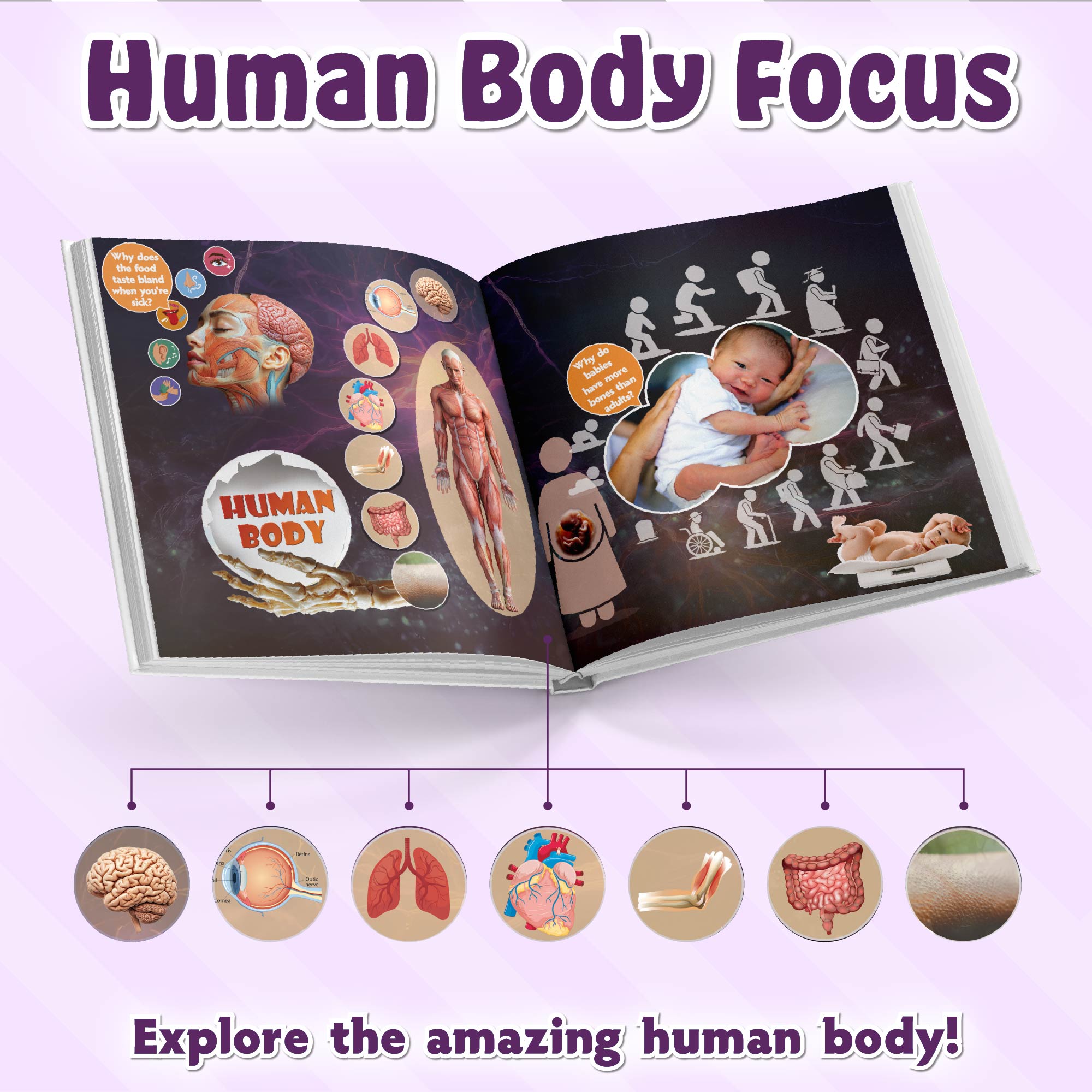 First Encyclopedia Life On Earth - Human Body, Animals, & Plants For Kids| Kids Encyclopedia Activity Book for 5-10 Years Old | Colorful Pictures and General Knowledge Book-PW Kids