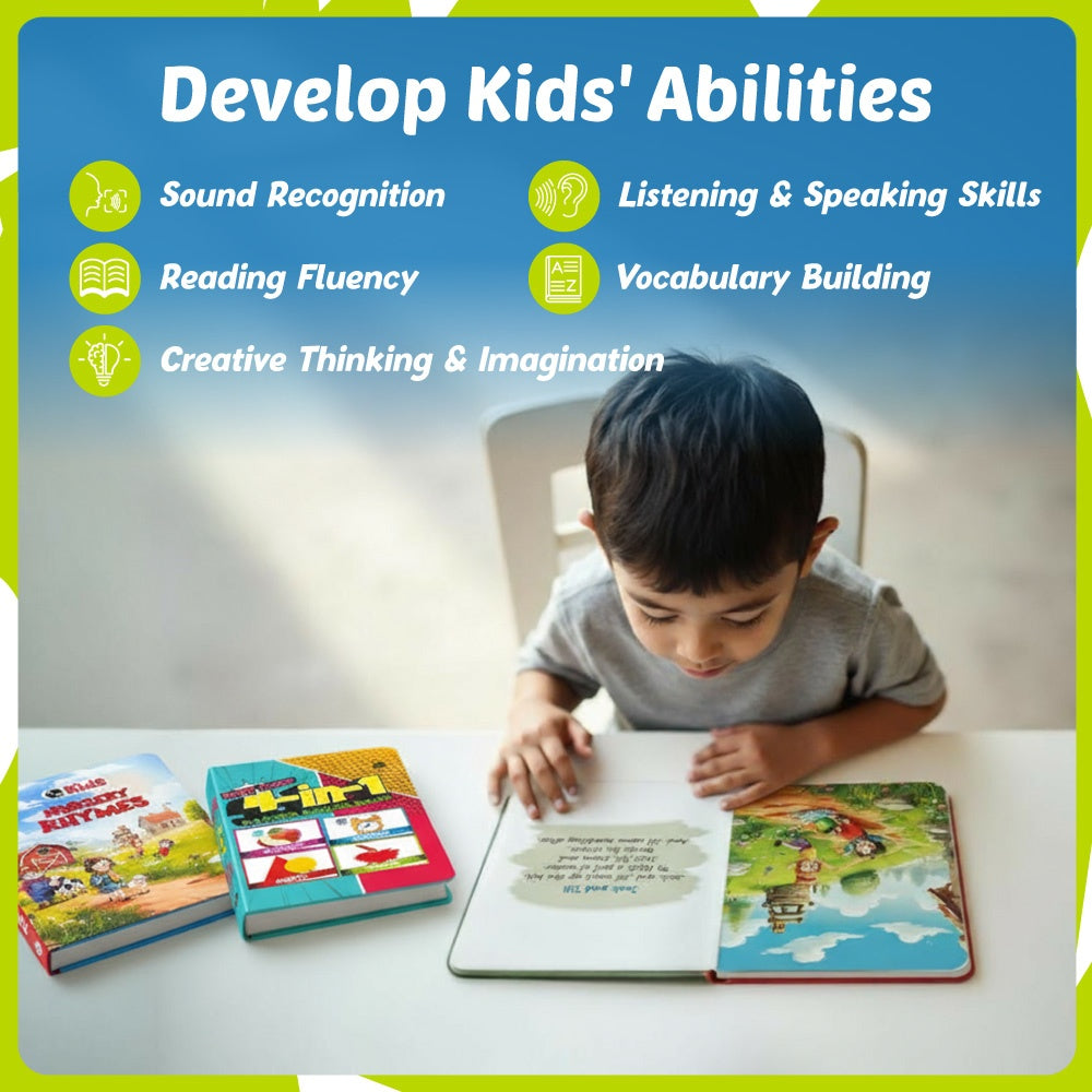 Kids' Padded Board Books Nursery Rhymes & 4-in-1 Combo Set of 2 Books l Colorful Illustrated Nursery Rhymes l Colors, Shapes, Alphabet, Numbers Picture Books