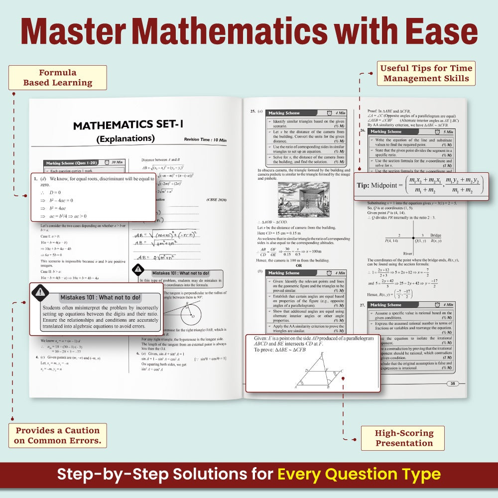 CBSE Class 10 Real Feel Sample Papers 2025 - Science, Maths (Standard), Social Science, English with 50% Competency Based Questions I CBSE like Question & Answer Sheets