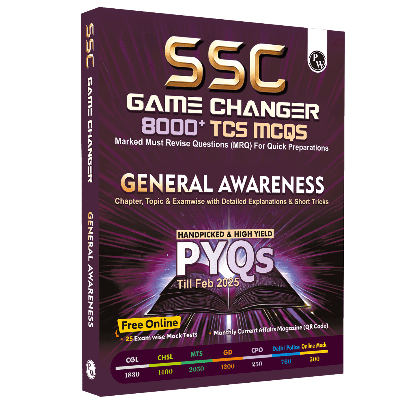 SSC General Awareness Game Changer  8000+ TCS MCQ For 2025 SSC Exams | Chapter, Topic & Exam-wise Previous Year Solved Questions (PYQs) | For CGL, CHSL, MTS, CPO, GD, Delhi Police, Steno