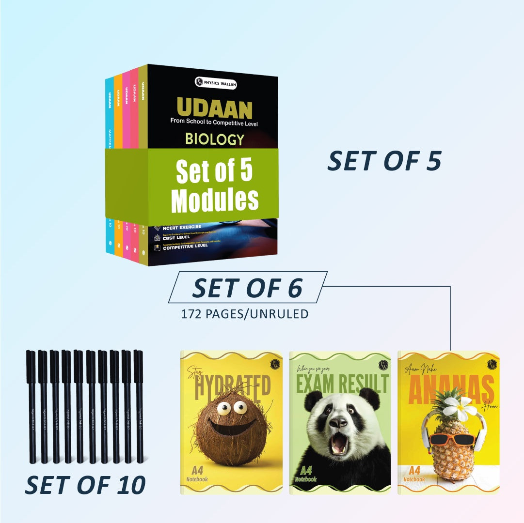 Udaan Class 10th English 2025 Edition + 172 page  notebook set of 6 and set of 10 pen