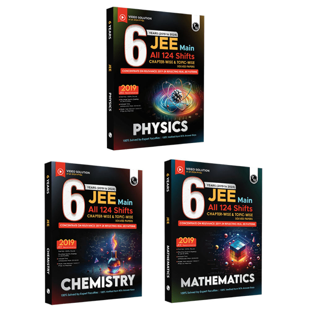 JEE Main 6 Years (2019-2024) Physics, Chemistry, Mathematics Set of 3 Books All Shifts Online Previous Years Solved Papers Chapterwise and Topicwise PYQs For JEE Main 2025 Exams