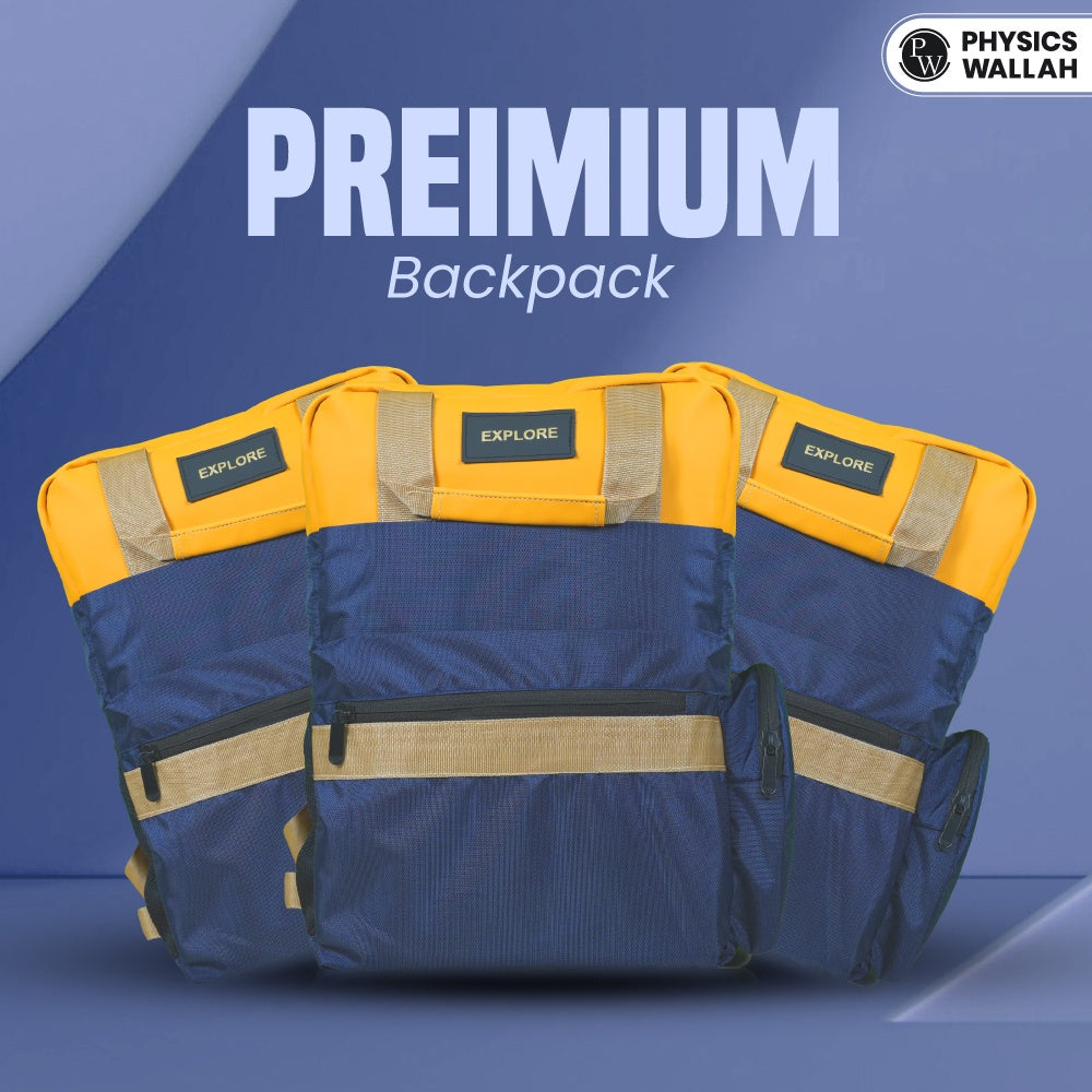 StudentPro Blue and yellow Double tone | Eco-Friendly Water Resistant Bag with Rain Proof Zippers | Designed for Coaching, School & College  Backpack