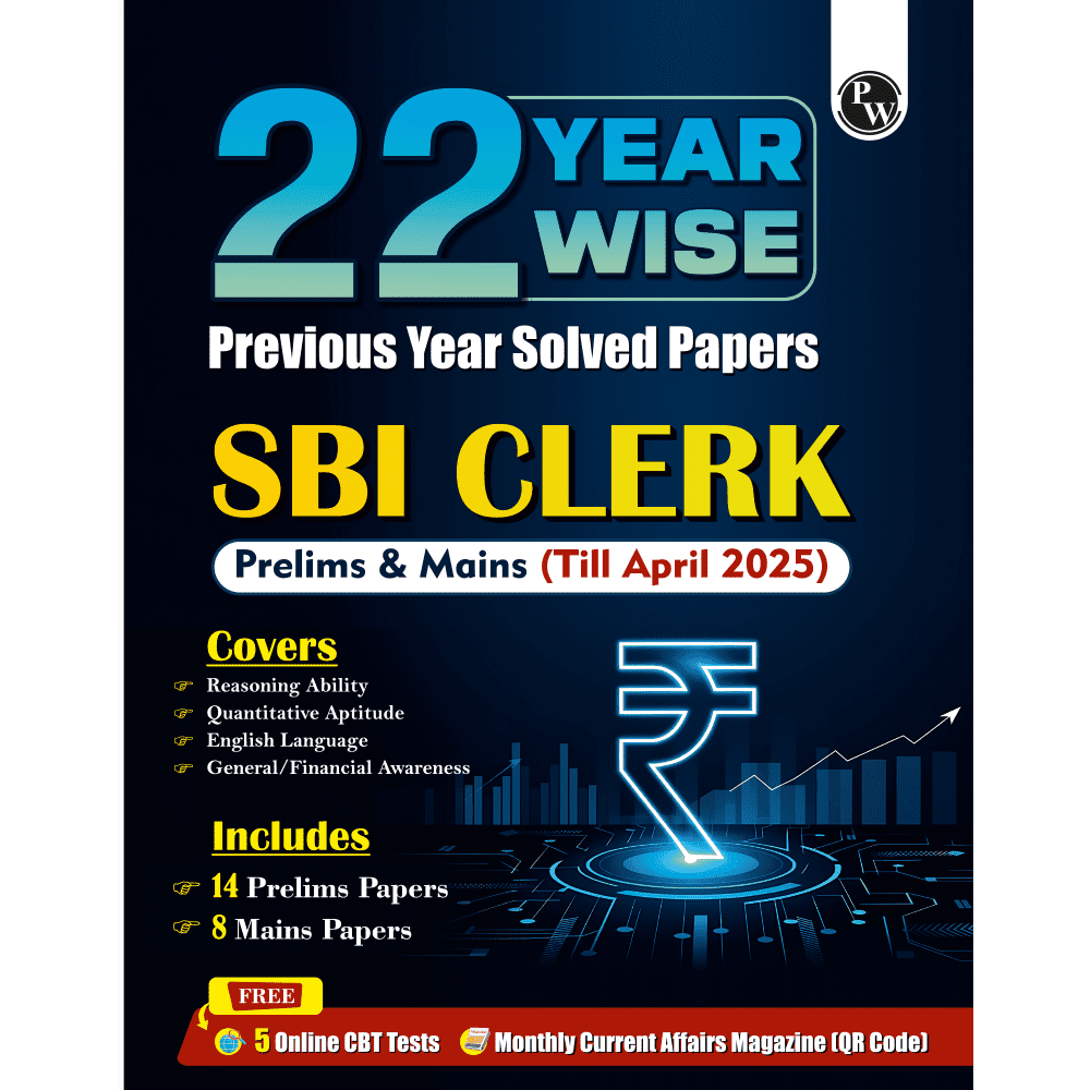 22 SBI Clerk Prelims & Mains Previous Year Solved Papers (Till April 2025) with 5 Online Mock Tests For 2025-26 Exam | PYQs | Fully Solved | English Edition