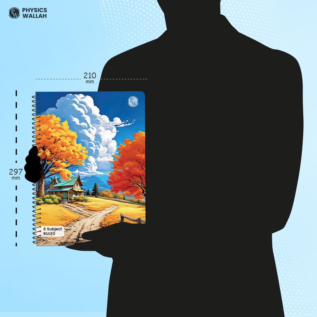 6 Subject Spiral Notebook | Set of 3 | 400 Pages | Ruled | PW Seasons