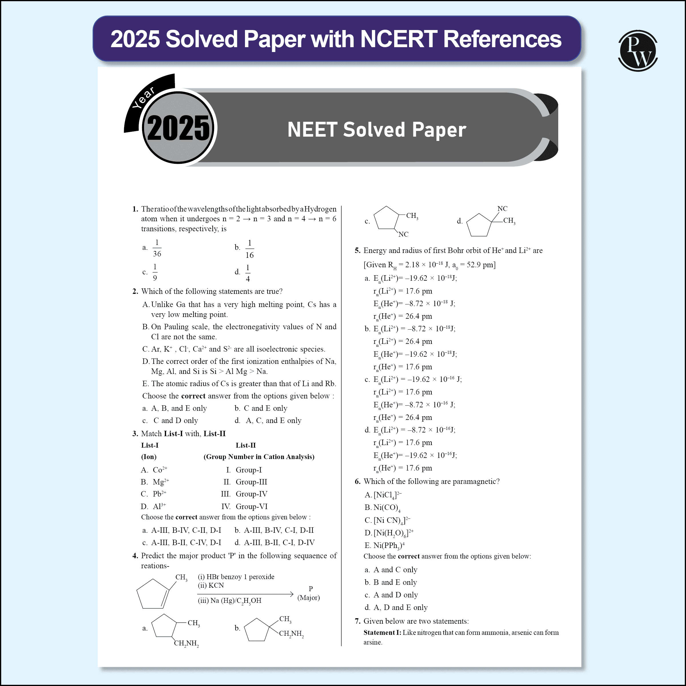 38 Years NEET Previous Year Solved Question Papers Chemistry PYQ (2025 - 1988) Chapterwise Topicwise Solutions For NEET Exam 2026 with Newly Added Topics