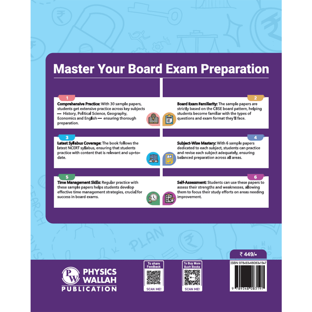 CBSE Class 12 Humanities Stream Combined 30 Sample Papers For 2024-2025 Board Exams l 50% Competency Questions l History, Political Science, Geography, Economics and English