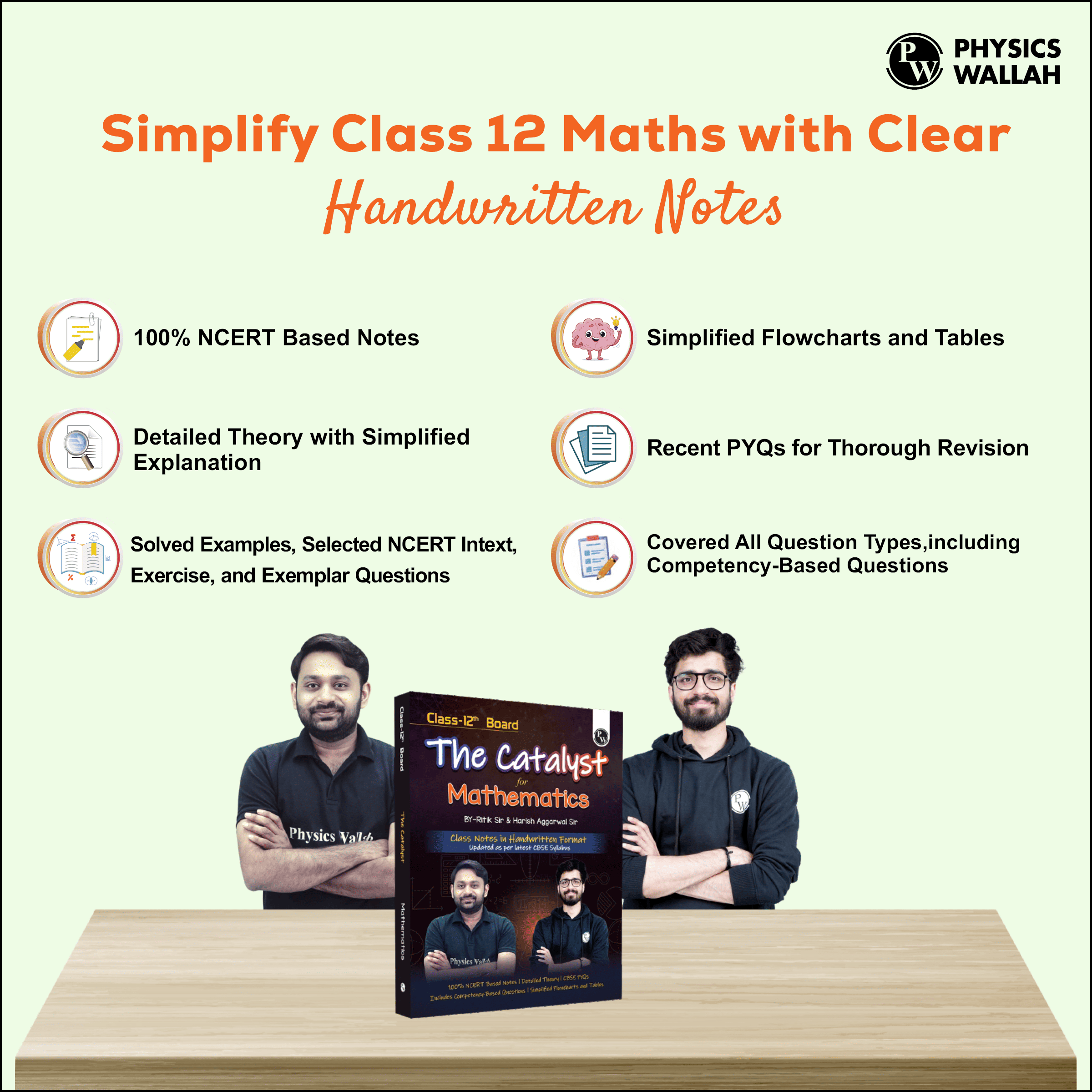 Class 12 Board The Catalyst For Mathematics with Most Relevant Practice Questions Booklet By Ritik Sir & Harish Sir | Handwritten Notes | Detailed Theory, PYQs