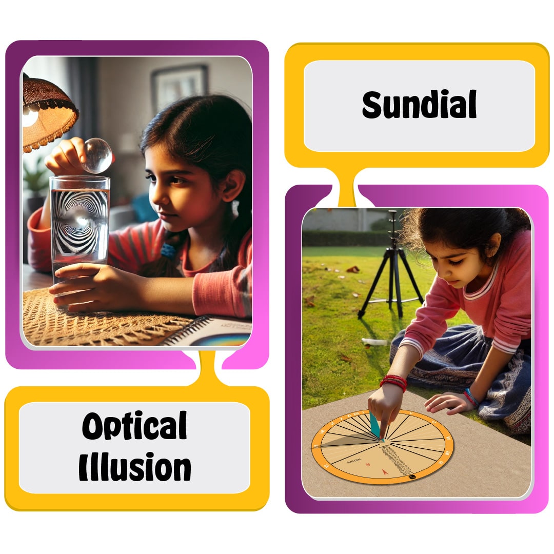 Curious Jr. Light, Shadow & Optical Instruments Project Kit for Kids Ages 8, 9, 10, 11, 12, 13, 14 Years | STEM Learning & Educational Toy, Kit| Kaleidoscope | Periscope | Pinhole camera