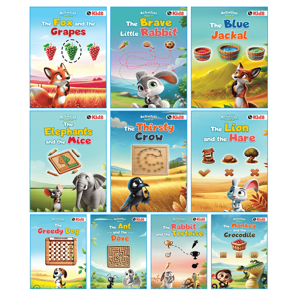 Activity Book Set on Moral Stories (Set of 10 Books) | Fun Moral Stories & Early Learning Activities For 3+ Years Old | Educational Activity Books For Kids