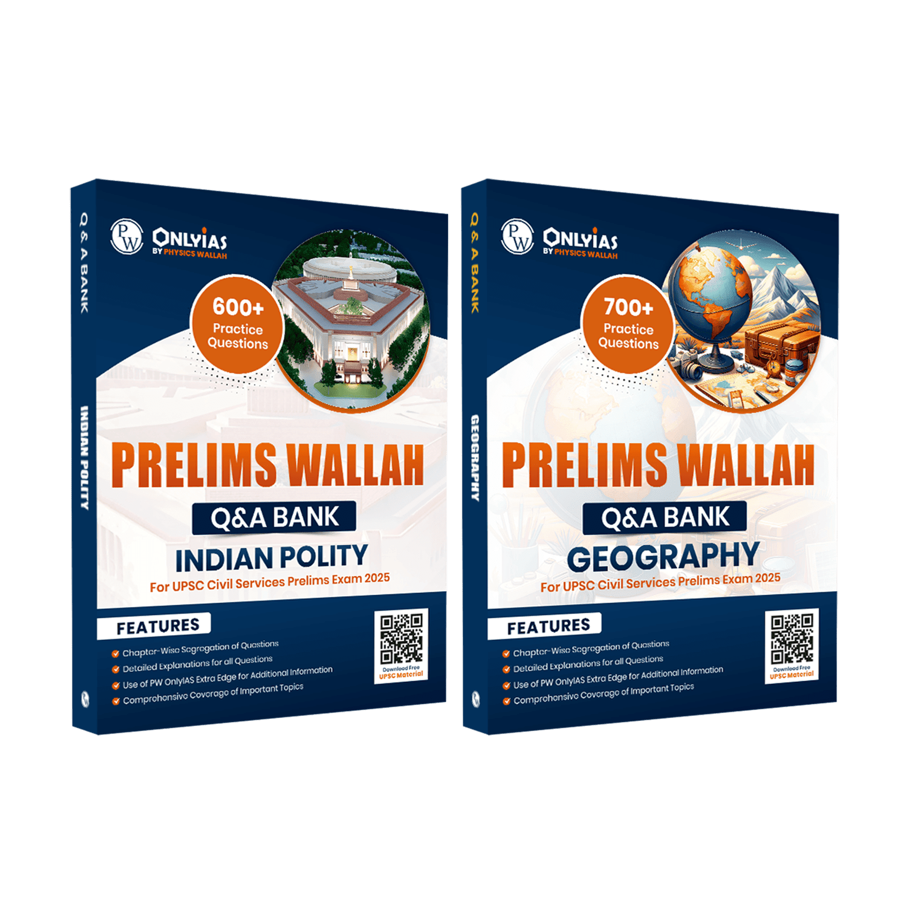 UPSC Prelims Wallah Q & A Bank Indian Polity and Geography Combo Set of 2 Books