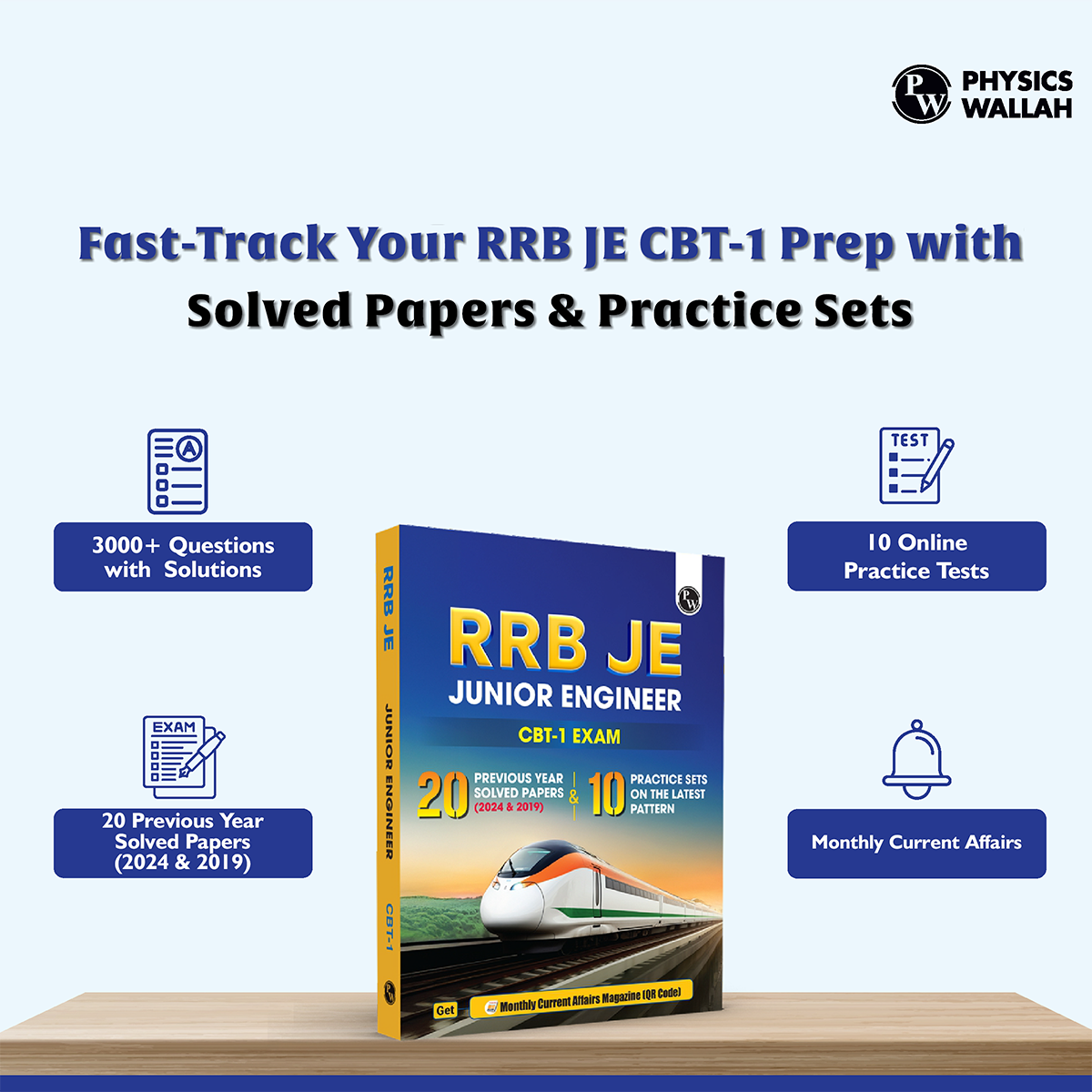 RRB JE (Junior Engineer) CBT-1 Exam 2025-26 | 20 Previous Year Solved Papers (2024 & 2019) PYQ with 10 Practice Sets on Latest Pattern English Medium