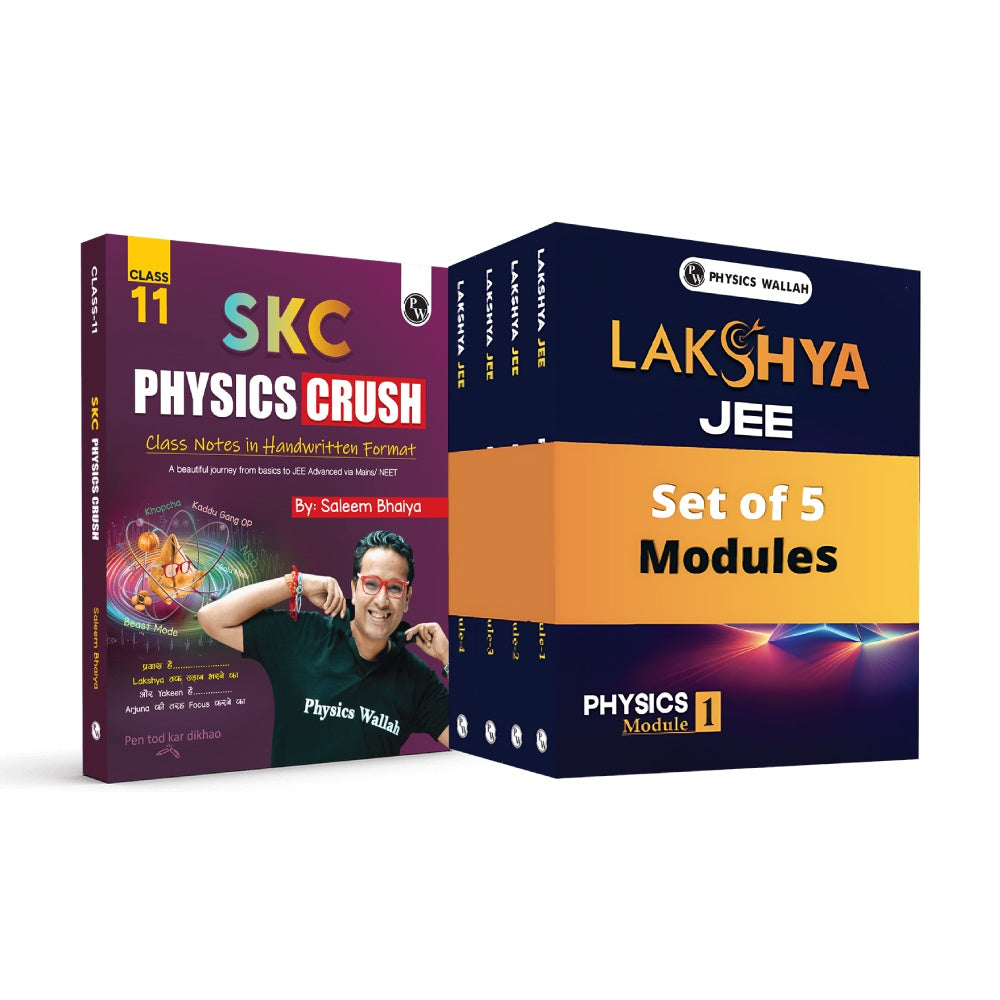 SKC Physics Crush Class 11 Handwritten Format Notes By Saleem Sir and Lakshya For JEE Main & Advanced Class 12 Physics Modules with Solutions Combo Set of 6 Books