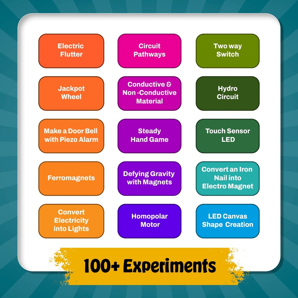 Curious Jr. Electricity & Magnetism Science Project Kit for Boys & Girls Age 8, 9, 10, 11, 12, 13, 14 Years| STEM Learning | Educational Toy and Experiment Kit