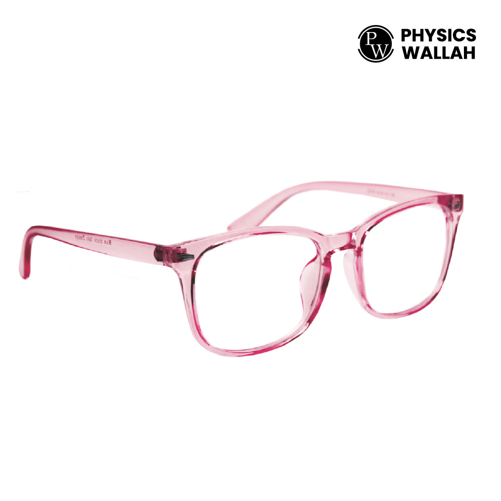 NAZARIYA Blue Ray Protection Glasses | Stylish Zero Power Glasses for Men & Women | UV Filter Glasses | Computer Glasses for Eye Protection | Lightweight | Pink