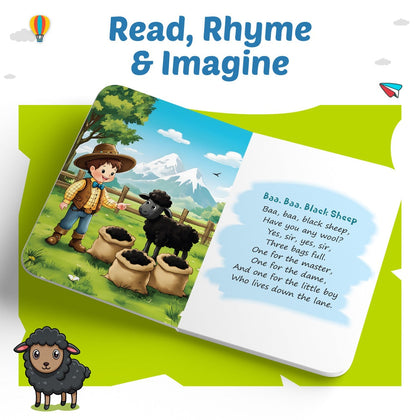 Kids' Padded Board Books Nursery Rhymes & 4-in-1 Combo Set of 2 Books l Colorful Illustrated Nursery Rhymes l Colors, Shapes, Alphabet, Numbers Picture Books